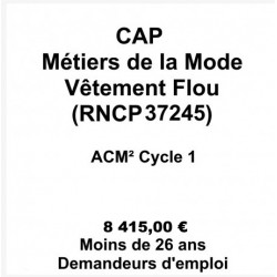 CAP Métiers de la Mode Vêtement Flou (RNCP37245)